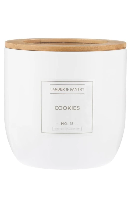 Image of Rayware Typhoon Eden Large Storage Jar 2.3 Litre with Bamboo Lid - White White