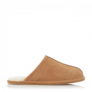 image of Dune London Fir Warm Lined Mule Slippers - Tan