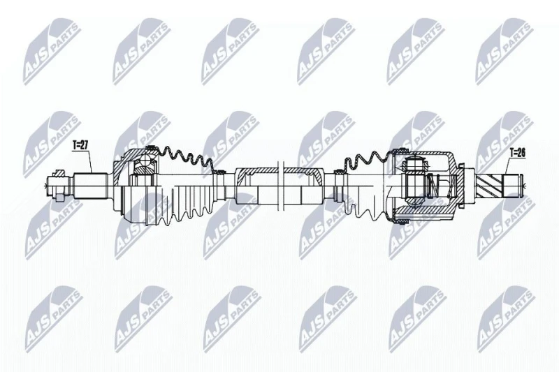 Image of NTY NPW-RE-193 Drive shaft Manual Transmission, Front Axle Left Drive Shaft (13)