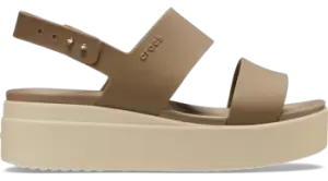 image of Crocs Brooklyn Low Wedges Women Khaki / Bone 8