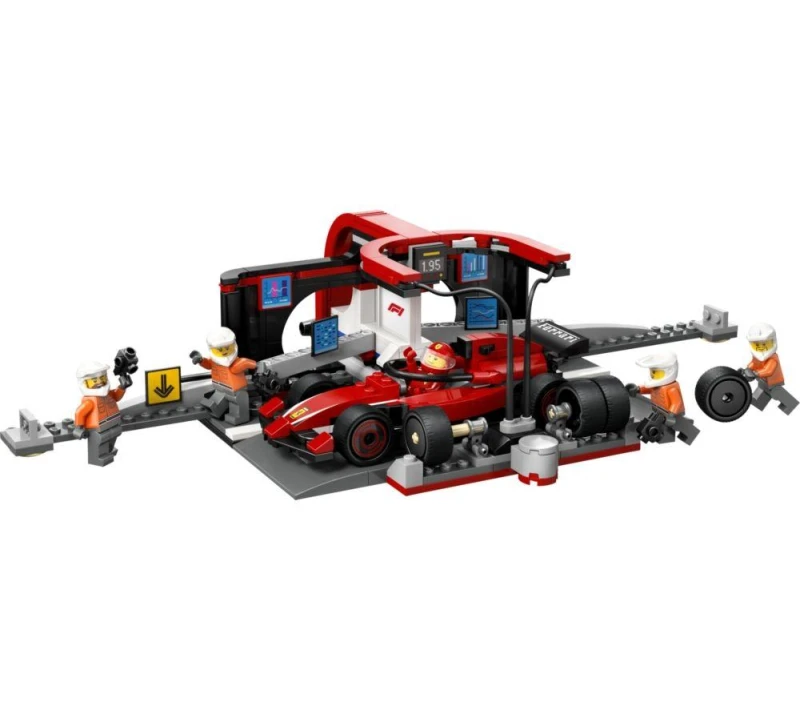 Image of LEGO City F1 Pit Stop & Pit Crew with Ferrari Car Racing Vehicle Toy 60443 Toys