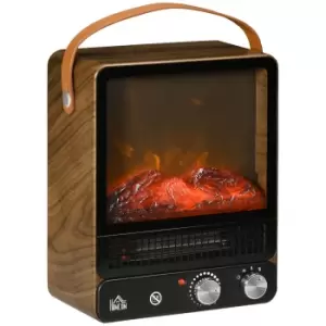 Image of HOMCOM Freestanding Electric Fireplace Heater in Walnut, Brown