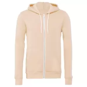 image of Canvas Unixex Zip-up Polycotton Fleece Hooded Sweatshirt / Hoodie (L) (Peach)