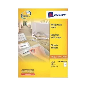 Image of Avery L4736REV-25 Removable Mini Labels 45.7 x 21.2mm White Pack of 1200 Labels