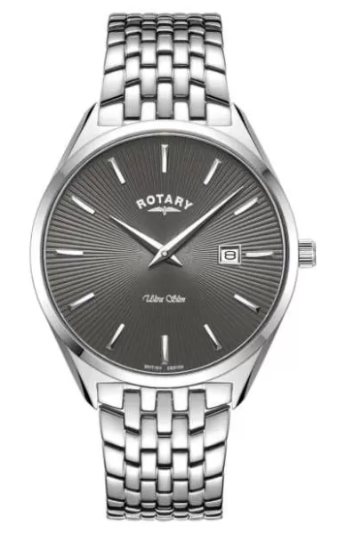 image of Rotary GB08010/74 Mens Ultra Slim Grey Dial Stainless Watch