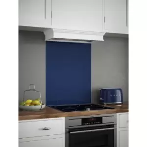 Image of Splashback - Midnight Blue Glass Kitchen 600mm x 750mm - Blue