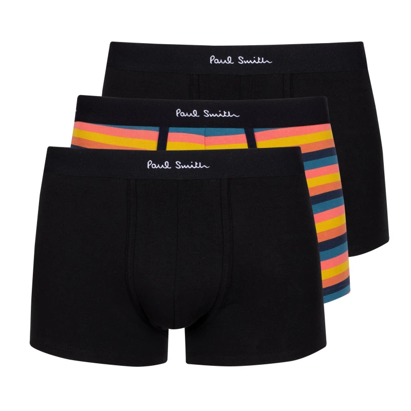 Image of Paul Smith Mens 3 Pack Boxer Briefs Blk/Multi/Blk male Large