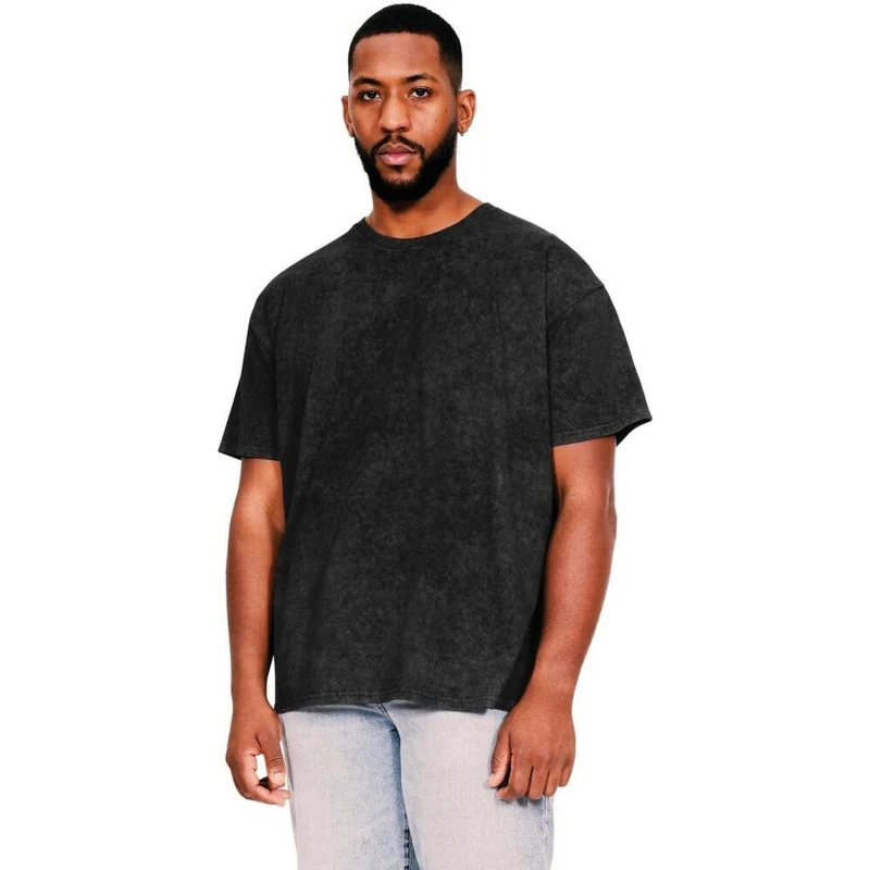 Image of Casual Classics Mens Acid Wash Oversized T-Shirt in Black Size: Large Black Male L