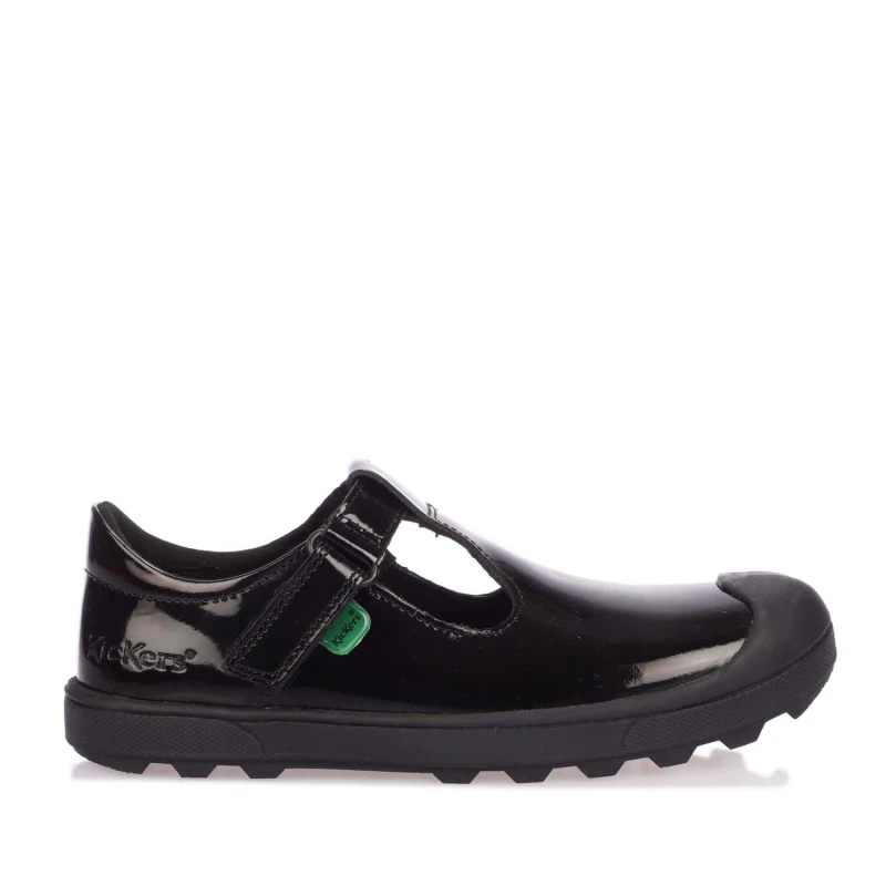 Image of Kickers Childrens Plunk Patent Shoe Black female UK 2