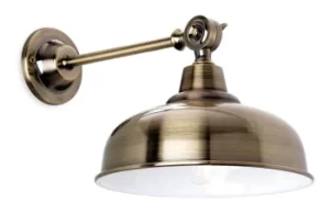 image of Preston 1 Light Indoor Dome Wall Light Antique Brass, E14