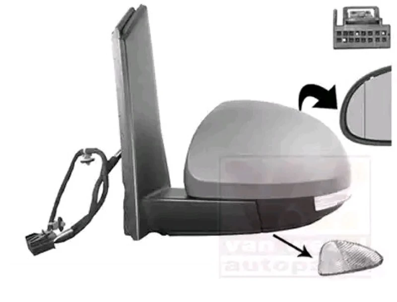 Image of VAN WEZEL 5776827 Wing mirror * HAGUS * Left, with memory, primed Outside Mirror (50)