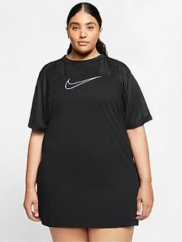 Image of Nike Nsw Mesh T-Shirt Dress (Curve) - Black
