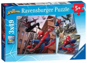 image of Marvel Spider Man, 3x 49 Piece Jigsaw Puzzles