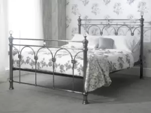 image of Sareer Sonita 5ft King Size Brushed Nickel Metal Bed Frame