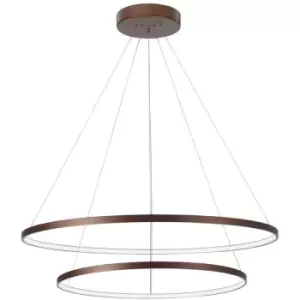 image of Netlighting Merano Billings Integrated LED Pendant Ceiling Light Coffee Brown Al