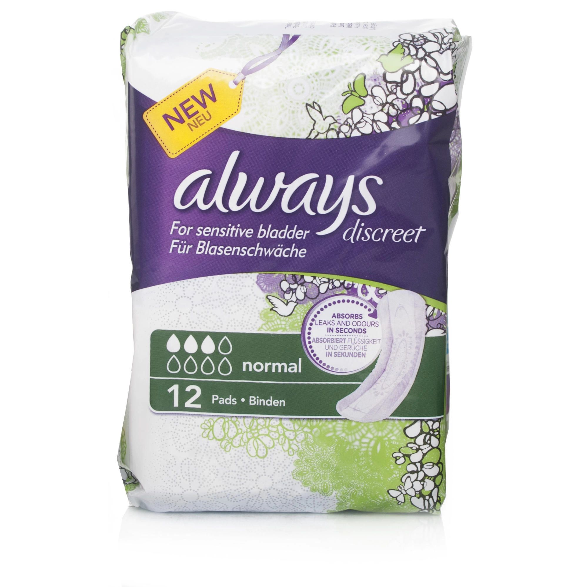 image of Always Discreet Normal non-winged Value Pad 24PK