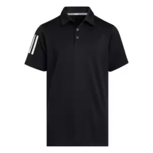 adidas 3 Stripe Polo Shirt Junior Boys - Black