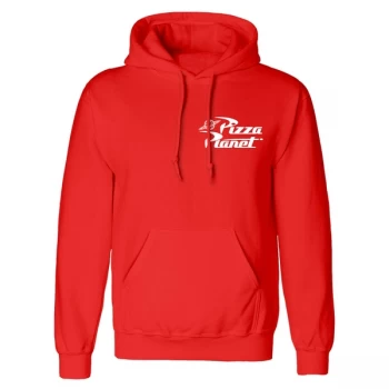 Image of Toy Story - Pizza Planet Badge Unisex Large Hooded Sweatshirt Pullover - Red