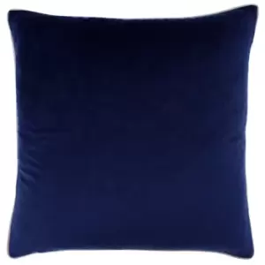 Image of Meridian Velvet Cushion Navy/Silver