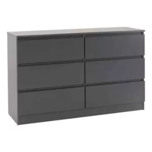 Image of Seconique Malvern 6 Drawer Chest - Grey