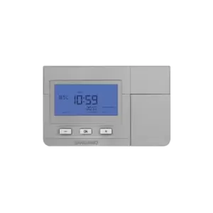 image of Sangamo Electronic Programmable Room Thermostat Silver - CHPRSTATDPS