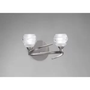 Image of Loop wall light with switch 2 G9 ECO bulbs, satin nickel