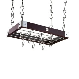 image of Hahn Metro Natural Wood Square Ceiling Rack - Espresso