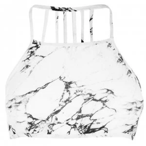 image of Firetrap Strap Back Bikini Top - White Marble