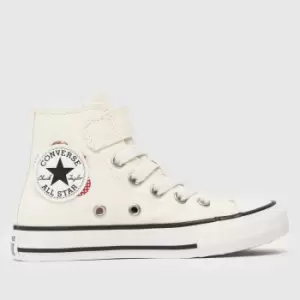 Converse White & Pink All Star 1v Hi Girls Junior Trainers