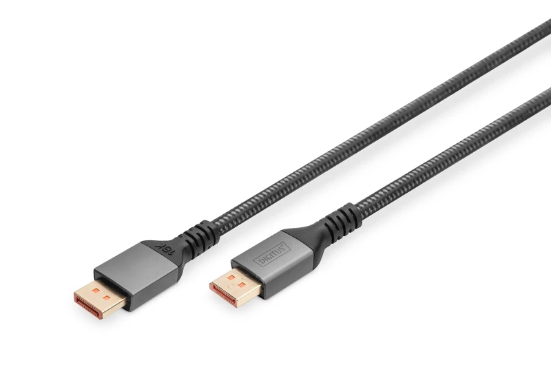 Image of Digitus Digitus DisplayPort Cable DisplayPort plug, DisplayPort plug 1m Black DB-340111-010-S 8K UHD, Aluminium connector, double shielding, Round, S