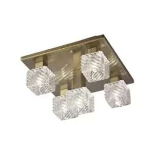 Image of Ceiling lamp Accor Antique brass 5 bulbs 15,5cm