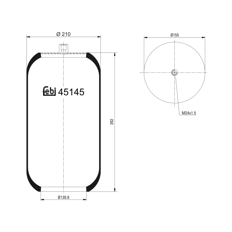 Image of FEBI BILSTEIN 45145 Boot, air suspension Front Axle Right Boot,air suspension (324)