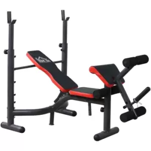 image of Multifunctional Weight Bench, Strength Exercise Workout Starter Kit - Black - Homcom