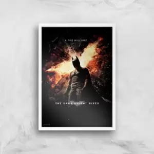 image of The Dark Knight Rises Giclee Art Print - A2 - White Frame