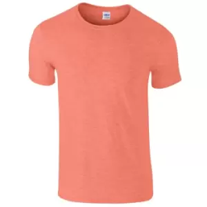 image of Gildan Mens Short Sleeve Soft-Style T-Shirt (S) (Heather Orange)