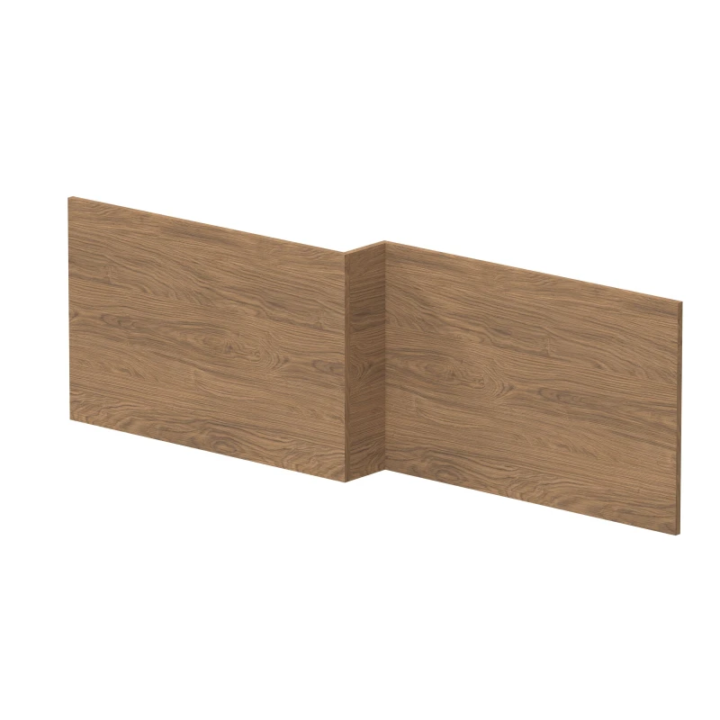 Image of Balterley 1700mm Square L-Shape Shower Bath Front Panel - Antique Oak in Brown Brown Unisex