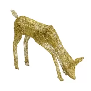 Image of Monster Shop Light Up Reindeer Gold Grazing Doe - 61cm 120 Ice White LED