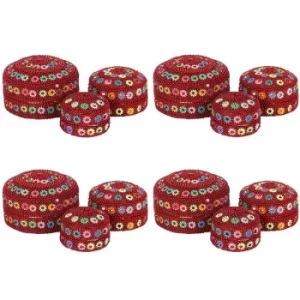 image of Set of 12 Red Glitter Trinket Boxes