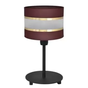 image of Helen Table Lamp With Round Shade Brown, Gold, Black 20cm