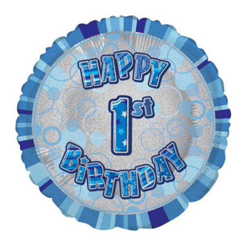Image of Unique Party 18" Circle Blue Happy Birthday Foil Balloon Blue (9)