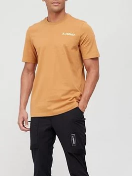 Image of adidas Terrex Mountain T-Shirt - Brown, Brown Size M Men
