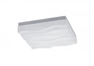 Image of Flush Ceiling Light Small Square 24W LED IP44 3000K, 2160lm, Matt White Acrylic