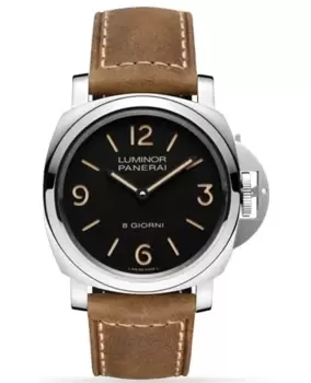 image of Panerai Luminor 44mm Black Dial Leather Strap Mens Watch PAM00914 PAM00914