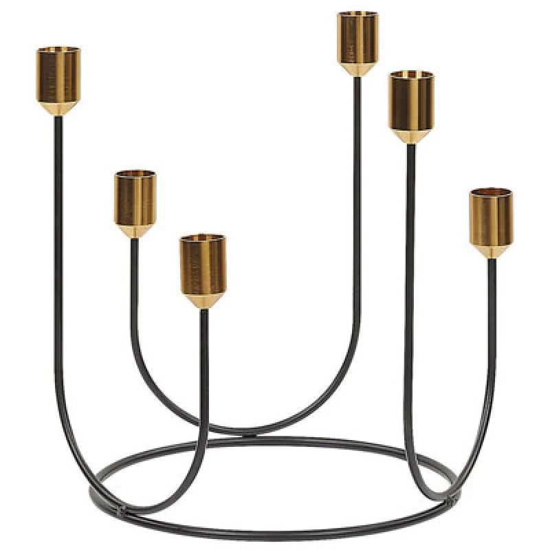 Image of Beliani Candle Holder Panay Metal 25cm Black