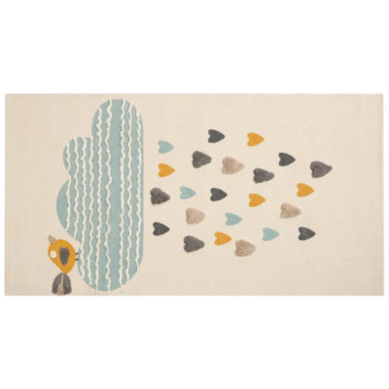 Image of Beliani Kids Rug Blang Beige 80 X 150 Cm Cotton