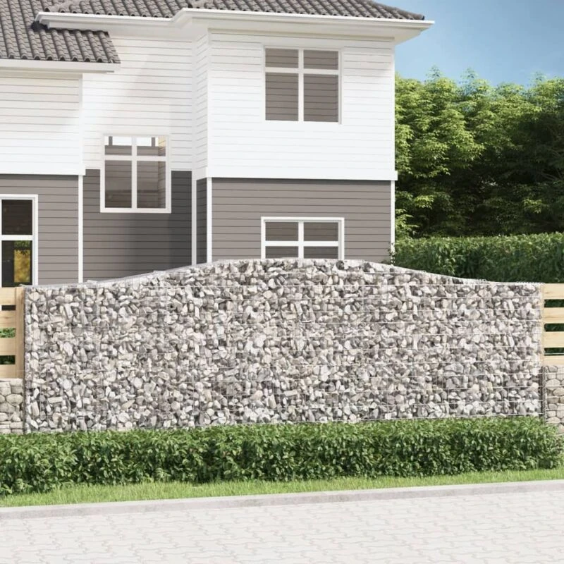 Image of VIDAXL Arched Gabion Basket 400x50x140/160cm Galvanised Iron Vidaxl 8720845650803