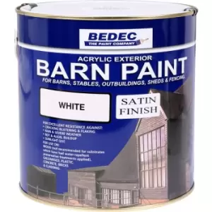 image of Bedec Barn Paint Satin 2.5L in White Plastic