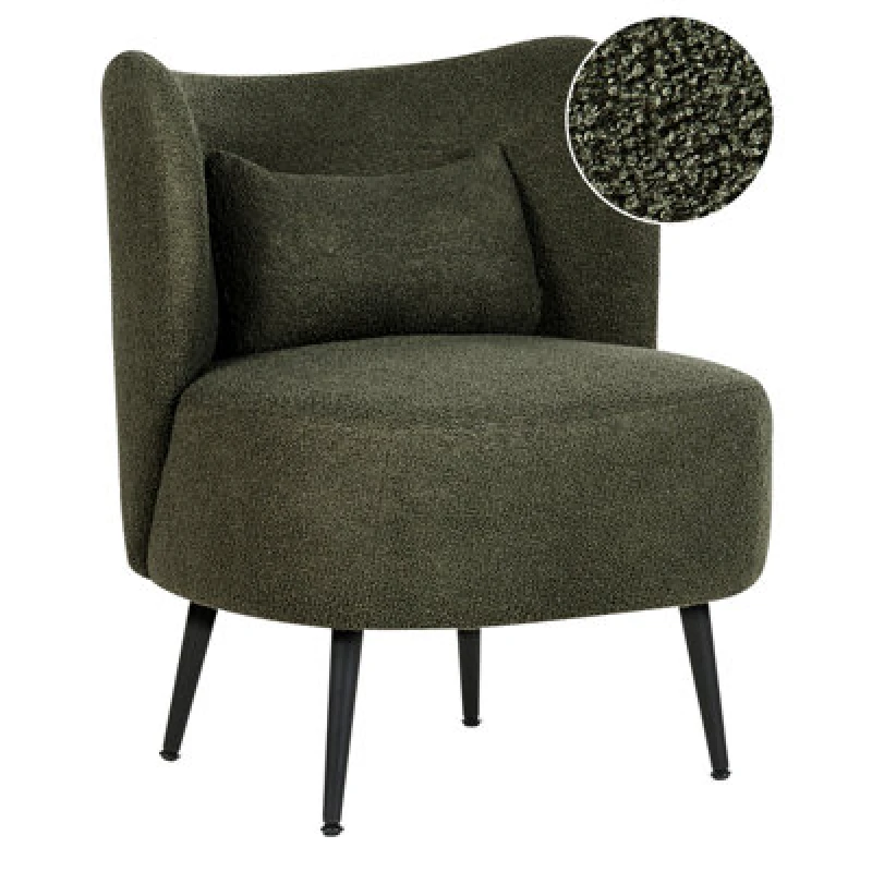 Image of Beliani Boucle Armchair Dark Green Otsby