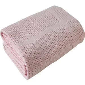 image of Clair de Lune Cellular Pram Blanket - Pink