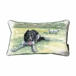 Image of Crossland Grove Border Collie Watercolour Cushion 300x500mm